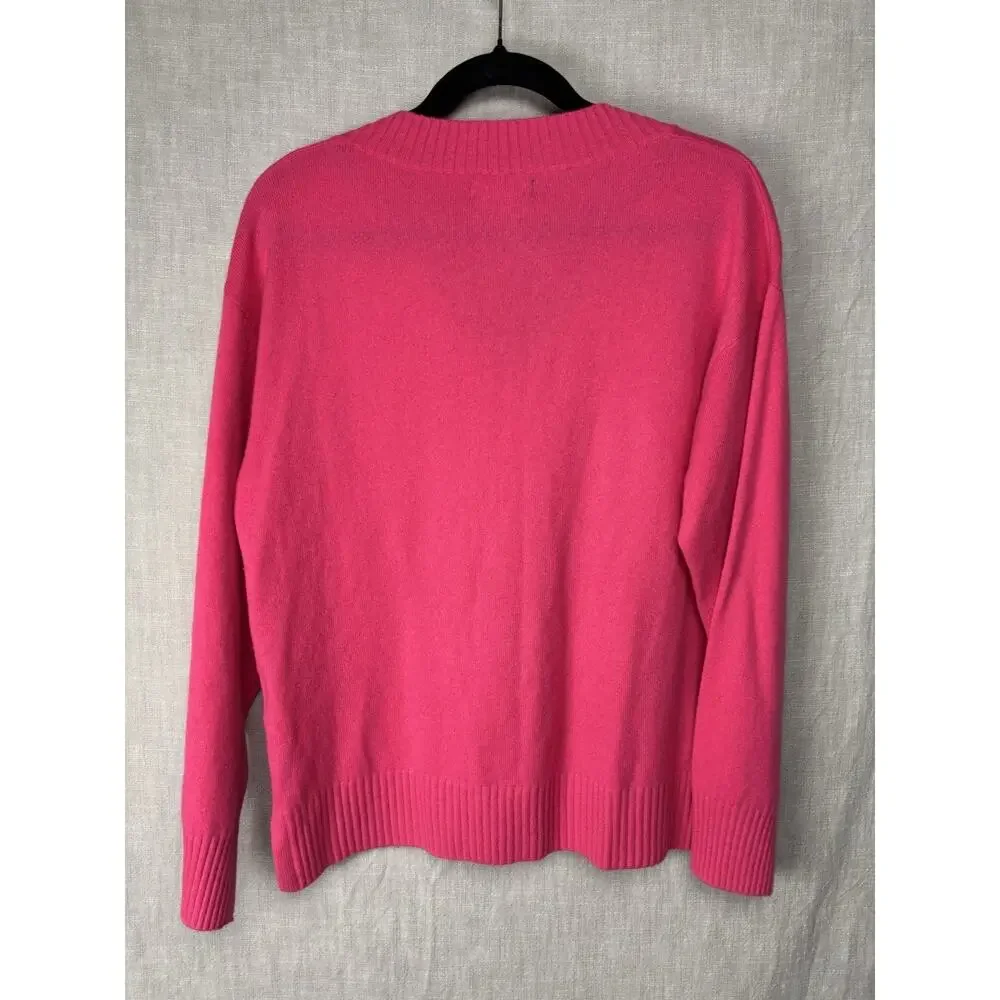 Naadam 100% Cashmere V Neck Boyfriend Pullover Size M Luxury